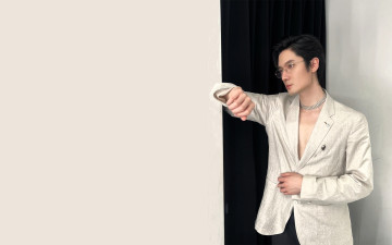 Картинка мужчины liu+haikuan актер очки ожерелье пиджак шторы