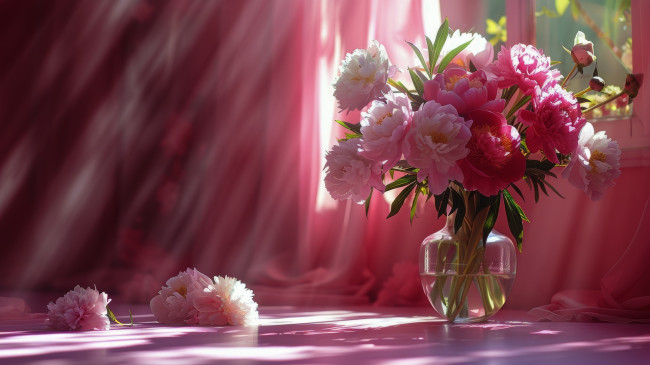 Обои картинки фото 3д графика, цветы , flowers, пионы