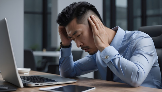 Обои картинки фото 3д графика, люди , people, ноутбук, мужчина, брюнет, жест