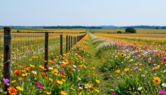 Обои картинки фото комп,  дизайн, 3д графика, природа , nature, пейзаж, луг, разноцветье