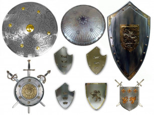 Картинка набор щитов оружие доспехи