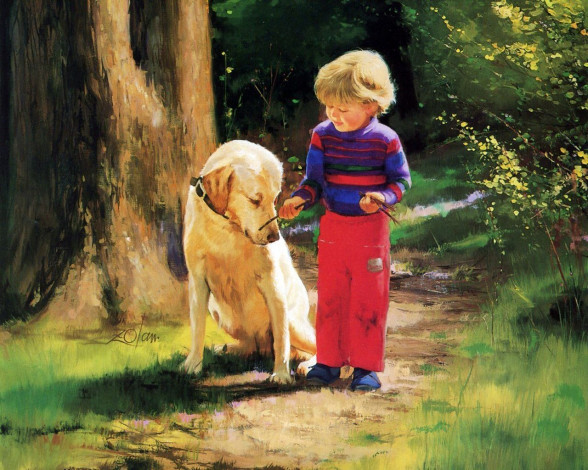 Обои картинки фото рисованные, дети