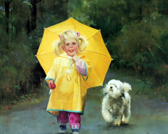 Обои картинки фото рисованные, дети