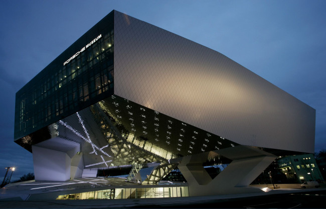 Обои картинки фото porsche, museum, города, здания, дома