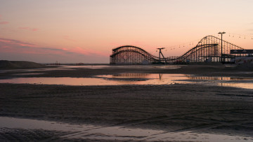 Картинка разное карусели качели аттракционы вечер горки аттракцион