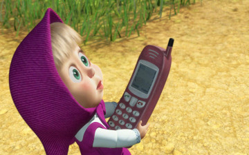 Картинка мультфильмы маша медведь телефон