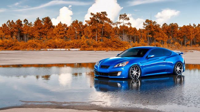 Обои картинки фото автомобили, hyundai, синий