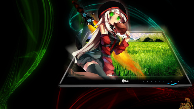 Обои картинки фото аниме, weapon, blood, technology, ноутбук