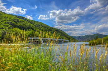 Картинка эдигер-эллер+германия природа реки озера эдигер-эллер германия река камыши теплоход лето небо