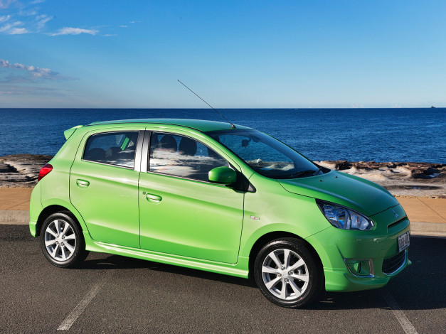 Обои картинки фото автомобили, mitsubishi, 2013г, au-spec, mirage