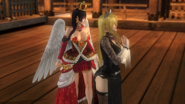 обоя видео игры, dead or alive 5, поза, фон, взгляд, девушки, nyotengu, helena, ангел