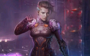 Картинка фэнтези девушки shin500 art space future девушка будущее космос арт