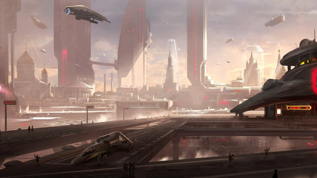 Обои картинки фото видео игры, star citizen, город