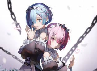 Картинка аниме re +zero+kara+hajimeru+isekai+seikatsu девушки