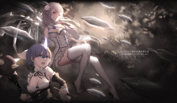 Картинка аниме re +zero+kara+hajimeru+isekai+seikatsu девушки