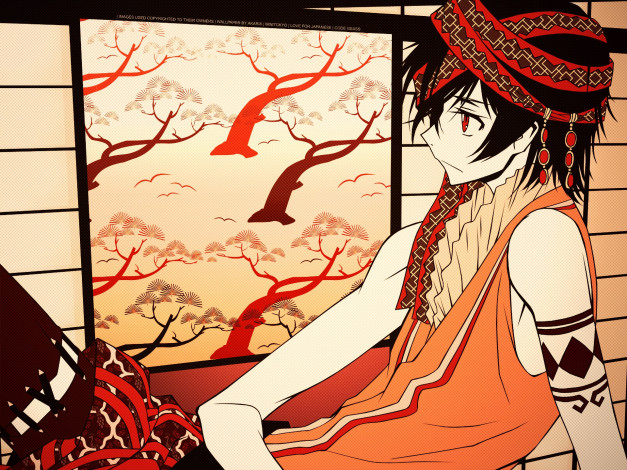 Обои картинки фото аниме, code geass, взгляд, девушка, фон