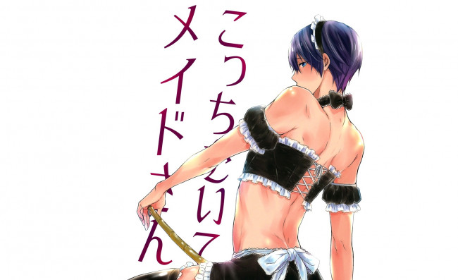 Обои картинки фото аниме, free, парень, горничная, харука