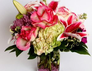 Картинка цветы букеты +композиции разноцветные