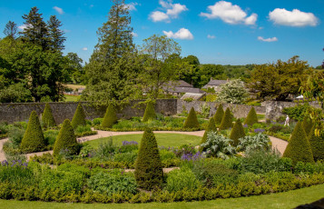 Картинка природа парк облака крыши деревья растения трава