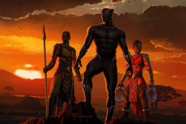 Обои картинки фото рисованное, кино, black, panther