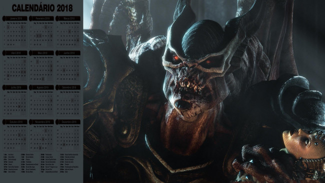 Обои картинки фото календари, видеоигры, чудовище, взгляд