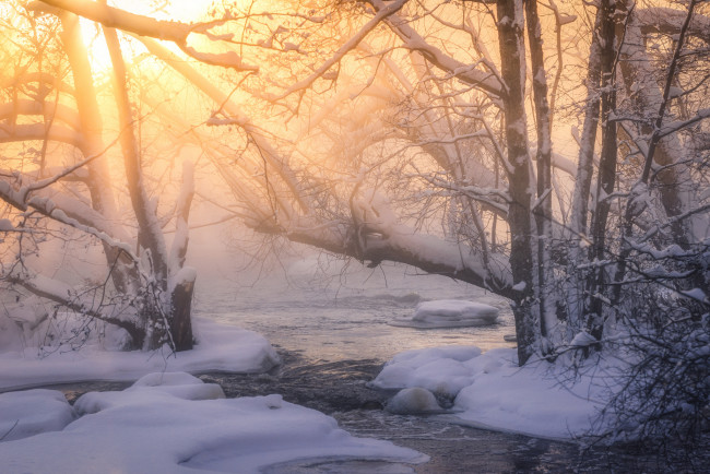 Обои картинки фото природа, зима, простор