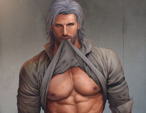 Картинка рисованное люди торс рубашка мужчина