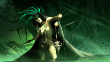 Картинка фэнтези девушки грудь фон маска девушка