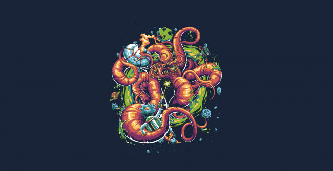 Обои картинки фото рисованное, минимализм, монстр