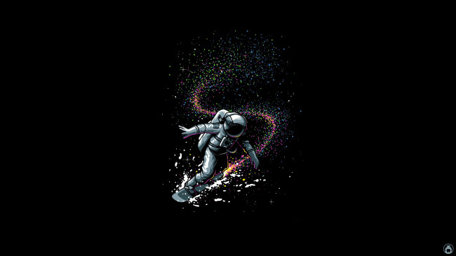 Обои картинки фото рисованное, минимализм, astronaut