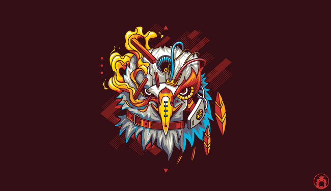 Обои картинки фото рисованное, минимализм, птица