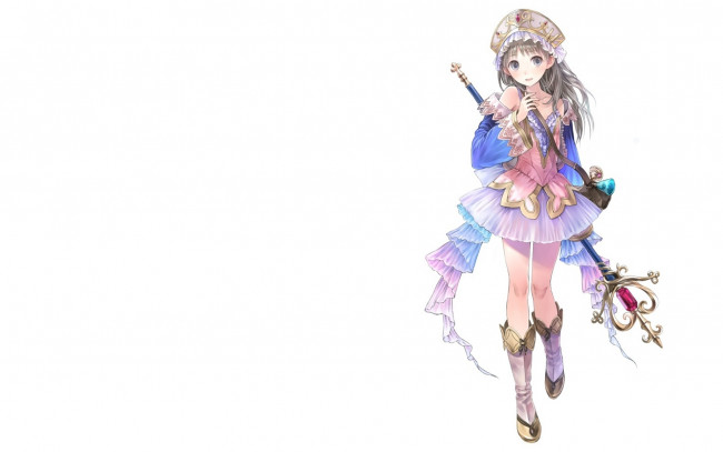 Обои картинки фото atelier totori,  the adventurer of arland, аниме, unknown,  другое , девочка, наряд, посох