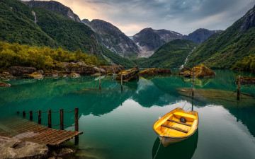 Картинка корабли лодки +шлюпки горы лодка фьорд