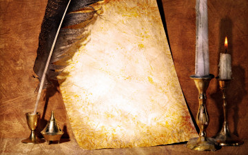 Картинка разное ретро +винтаж перо бумага свечи