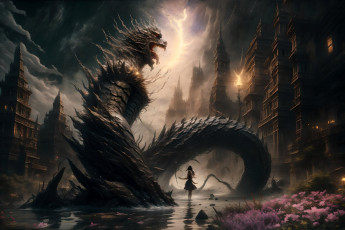 Картинка фэнтези существа нейросети графика нейроарт ai art нейронные сети рисунки нейро искусство