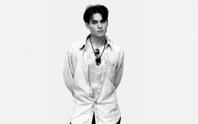 Обои картинки фото мужчины, johnny depp, актер, рубашка, очки