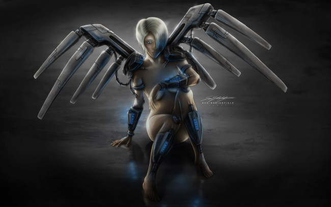 Обои картинки фото mechanical, angel, фэнтези, ангелы