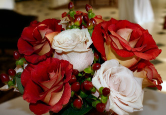 Картинка цветы букеты композиции красный белый