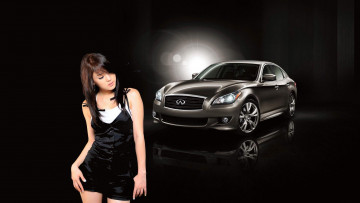 Картинка автомобили авто девушками девушка фон чёрный