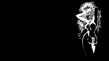 Картинка векторная графика девушкажнож фон черный