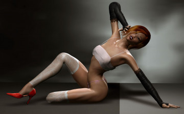 Картинка 3д графика people люди чулки девушка перчатки танец туфли