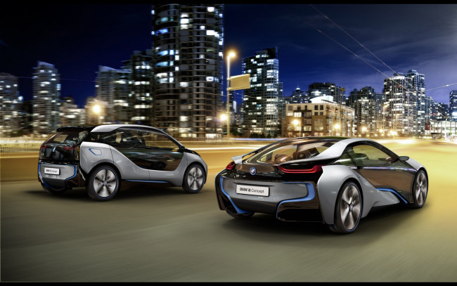 Обои картинки фото bmw, i3, concept, 2012, автомобили, 3д, i8