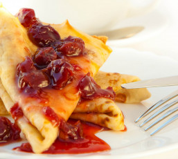 Картинка еда блины оладьи блинчики варенье