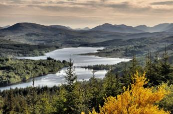 Картинка природа реки озера река холмы лес осень горы