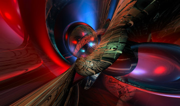 Картинка 3д графика fractal фракталы цвета узор изгибы