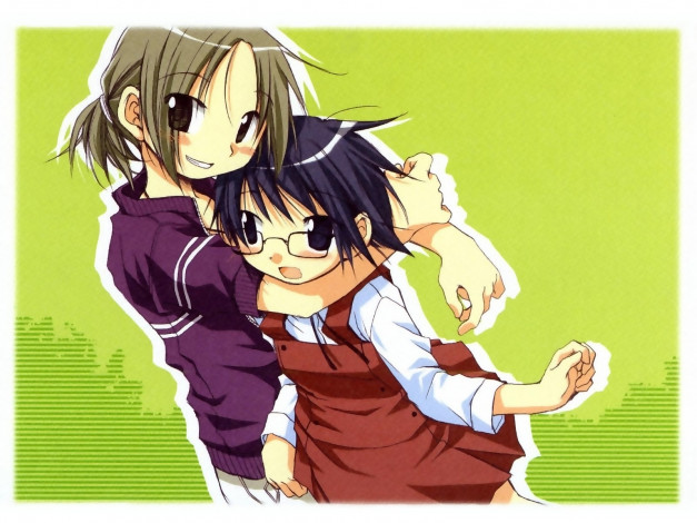 Обои картинки фото hidamari, sketch, аниме