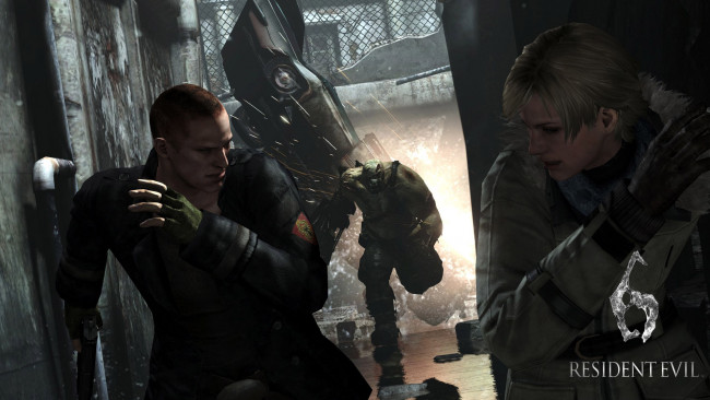 Обои картинки фото resident, evil, видео, игры, солдаты, существо