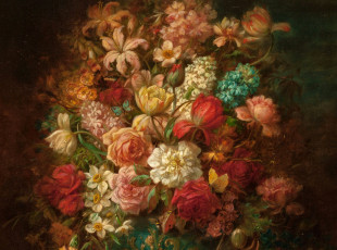 Картинка рисованные цветы букет