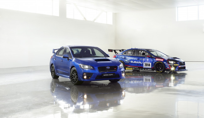 Обои картинки фото 2015 subaru wrx sti, автомобили, subaru, два, тюнинг, синий