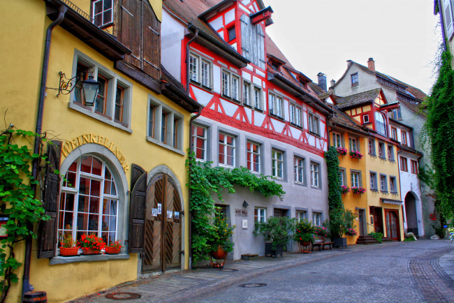Обои картинки фото меерсбург  германия, города, - улицы,  площади,  набережные, меерсбург, улица, дома, германия